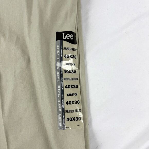 Lee Extreme Comfort Pants Mens 40x30 Light Khaki Stretch Chino Flat Front NWT - Picture 3 of 9